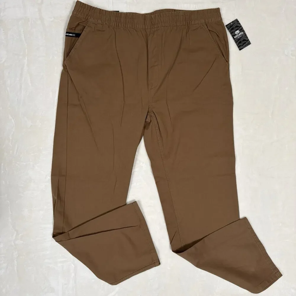 Ecko Untld. Dark Chino Classic Fit Pants Size 46x34 NWT Elastic Waist Cotton